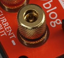 Figure 3: PCB mount banana jacks replaced in my version.