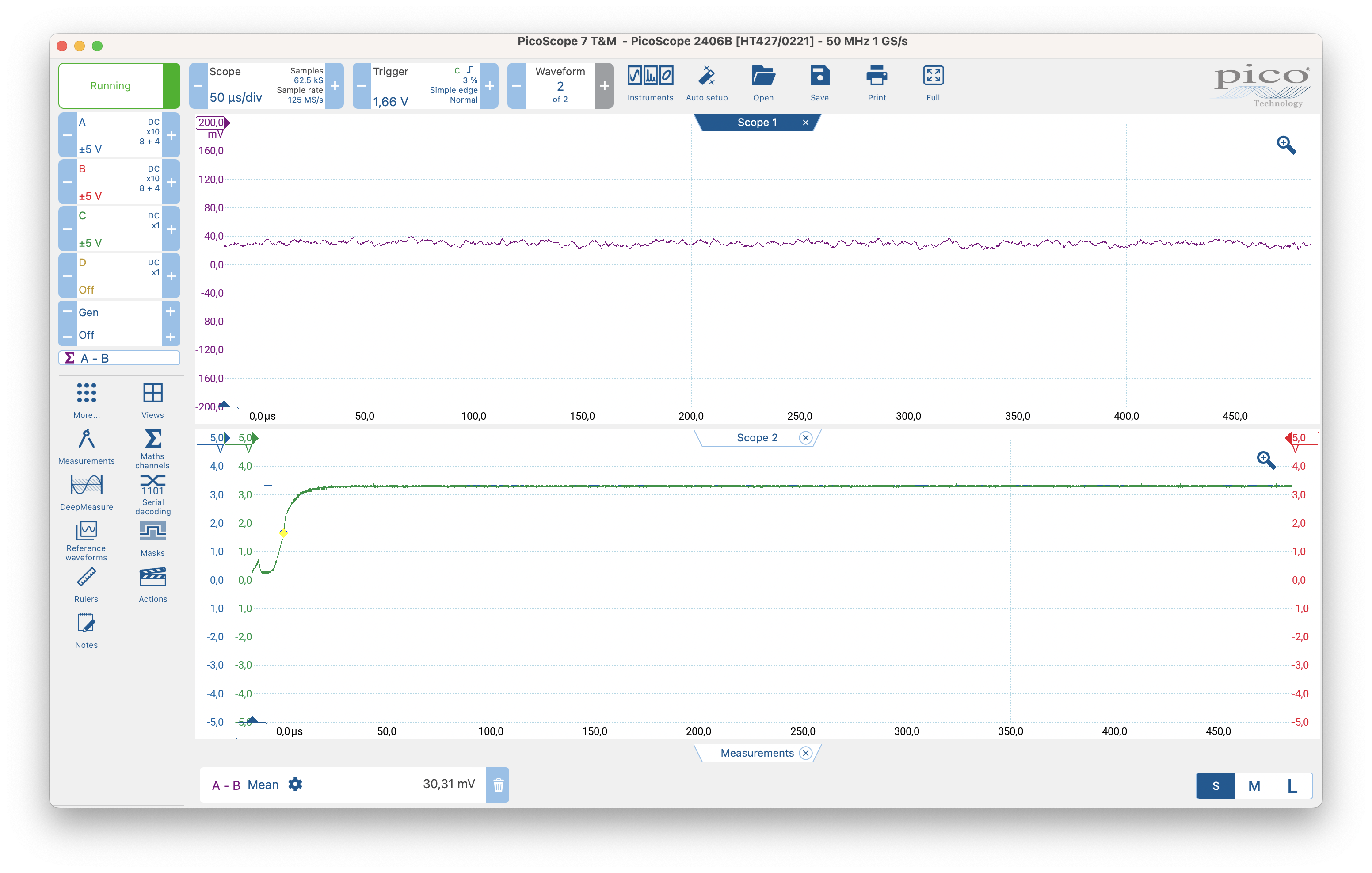 Initial current captures looked like this.